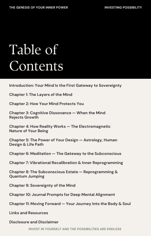 Investing Possibility™ — The Mind: The Genesis of Your Inner Power